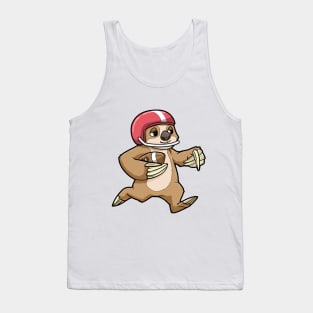 Sloth as Footballer with Football and Helmet Tank Top